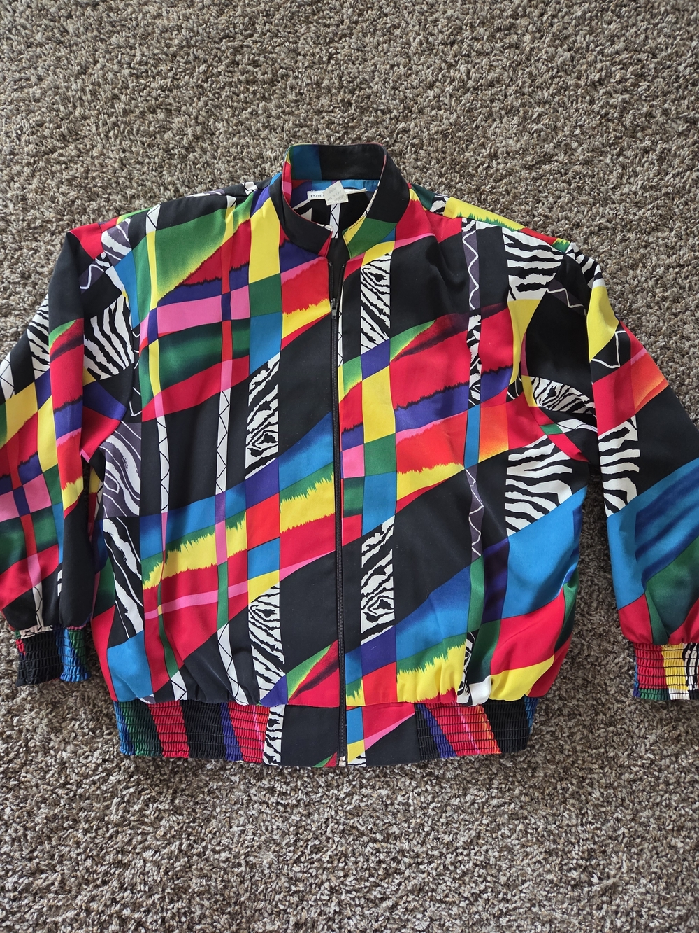 Vintage 80s Zip Up Jacket Size M - Picture 2 of 5